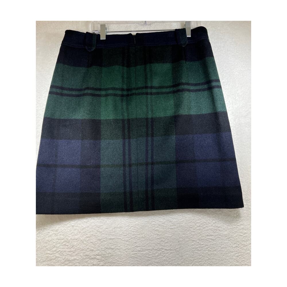 Talbots Green Tartan Plaid Wool Mini Skirt Women 14 Dark Academia Schoolgirl - Picture 2 of 16